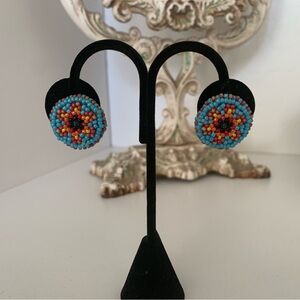 Cute Round Navajo Beaded Earrings